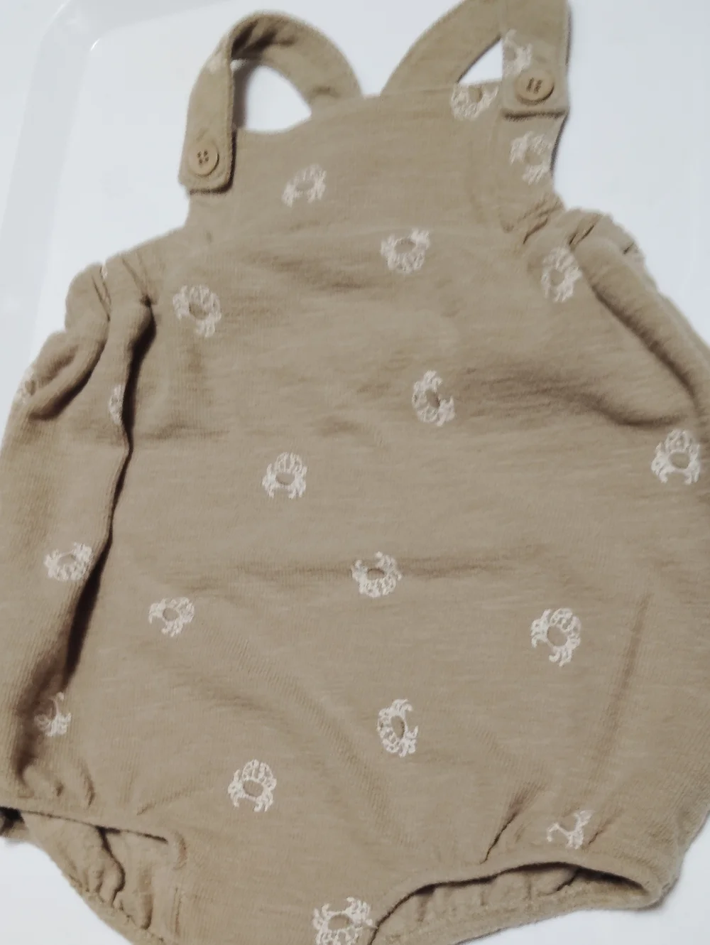 Unbranded Kids Tan Crab Print Romper
